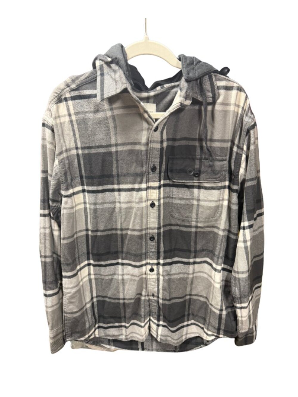 American Eagle Grey hooded flannel
